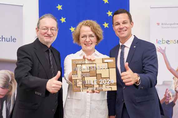 FI Andreas Gruber, Landesrätin Christiane Teschl-Hofmeister & Bildungsdirektor Karl Fritthum